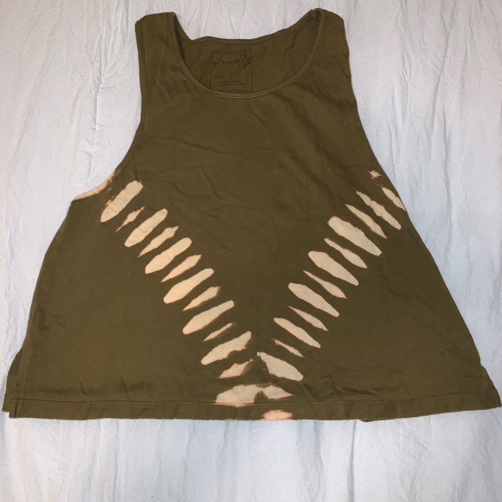 Free People army green tank top—Size Small